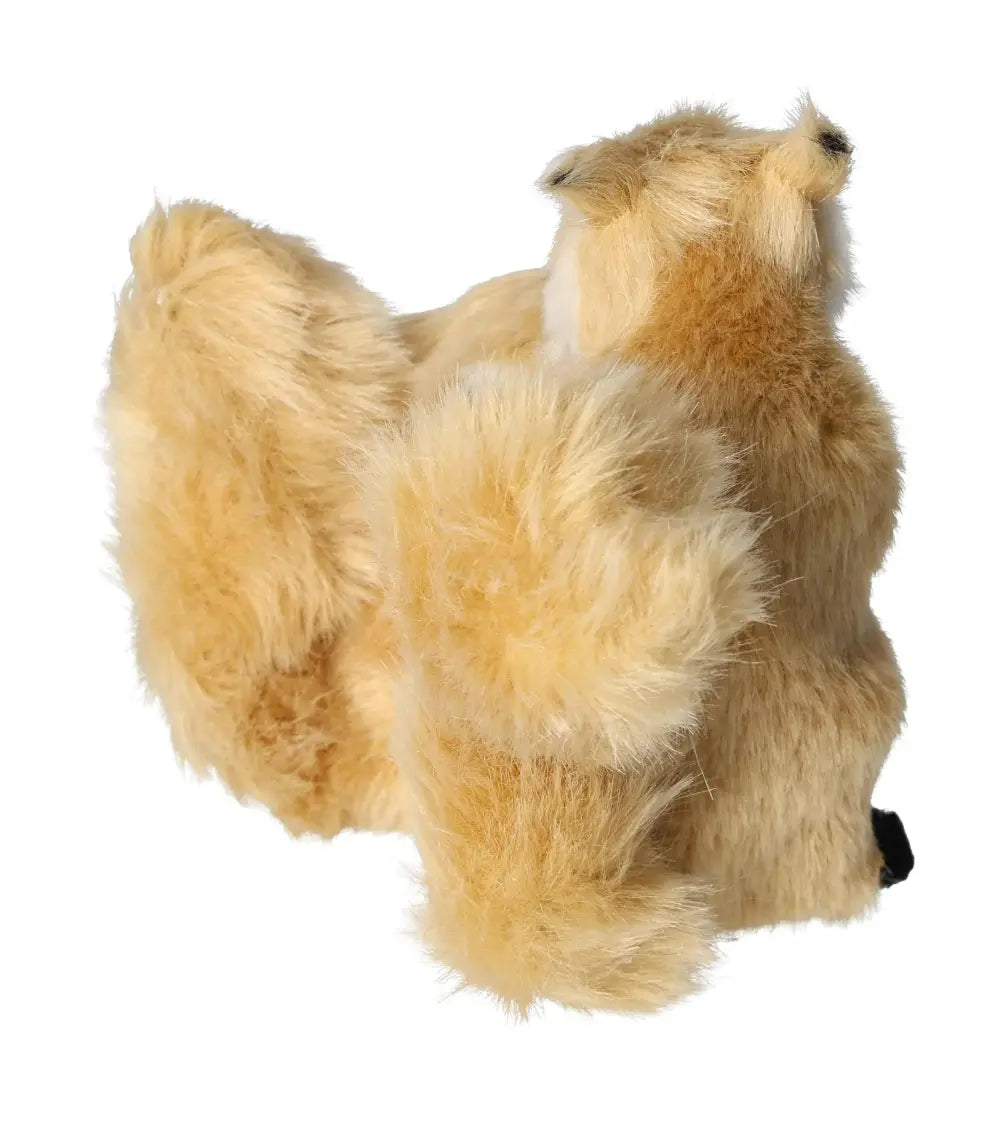 Elegant beige squirrel home decor sculpture, 13 cm tall, symbolizing nature's serenity and spiritual energy by Sylvia Crystals.