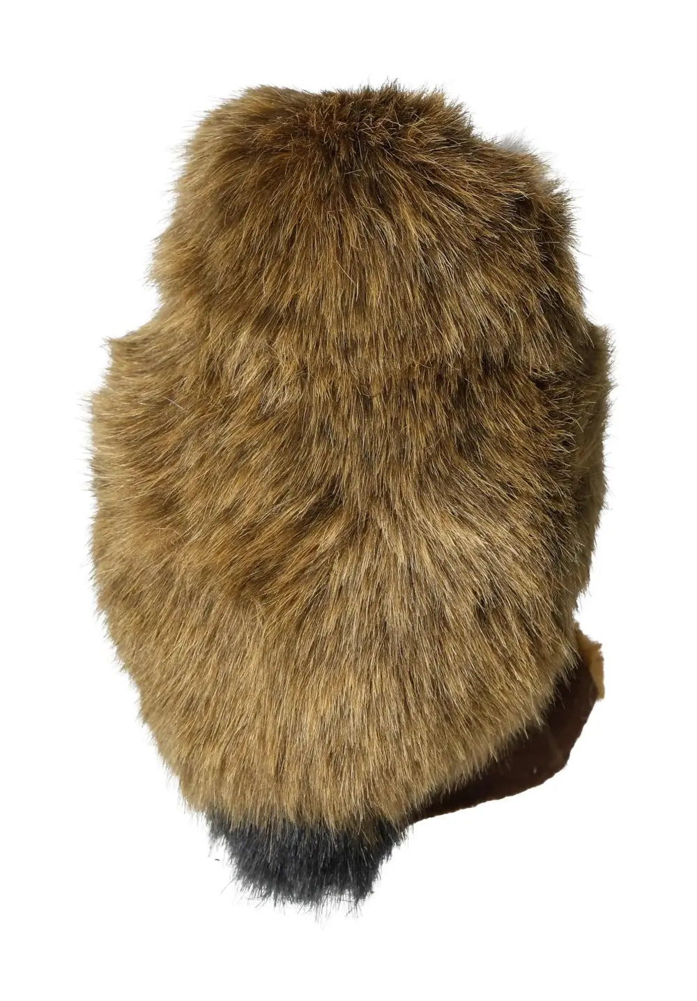Brown fur-textured object resembling an abstract owl shape, symbolizing wisdom and spirituality in home decor.