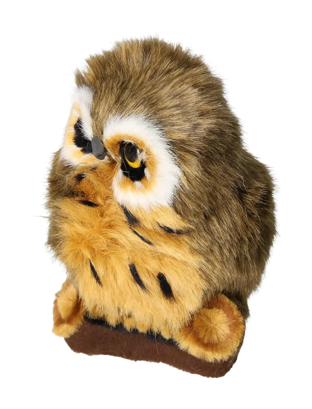 Brown Home Decor Owl 17 cm from Sylvia Crystals, a plush, elegant decor piece enhancing spirituality and tranquility in living spaces.