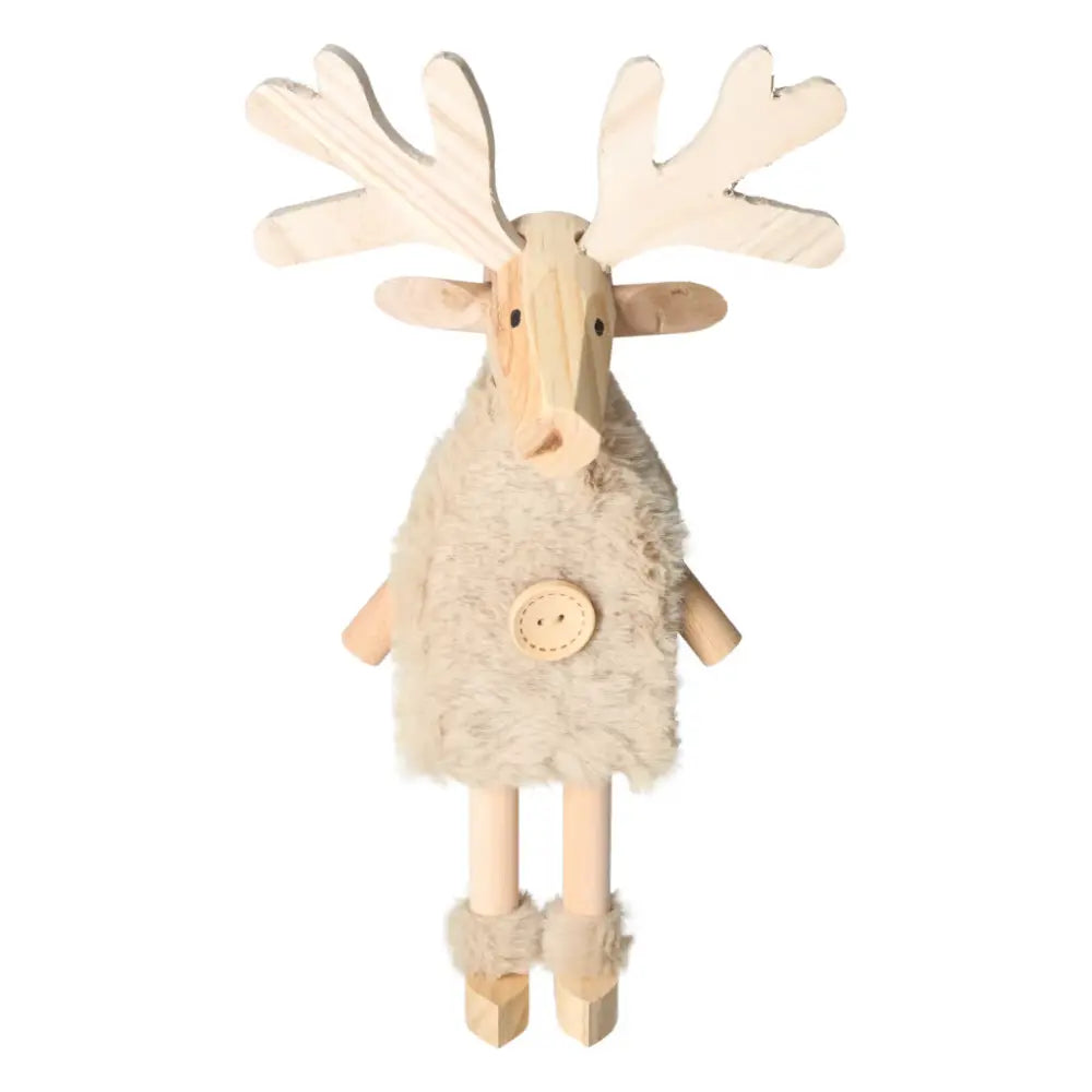 Deco Deer Wood 31 cm by Sylvia Crystals, luxurious handcrafted decor piece with elegant and detailed wooden design.