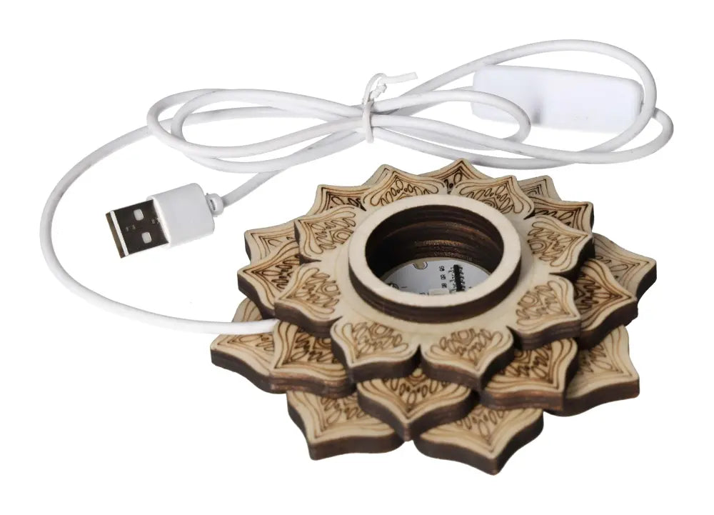 Lotos Base 11 cm USB-A with intricate crystal design, enhancing modern living with luxury and spirituality.