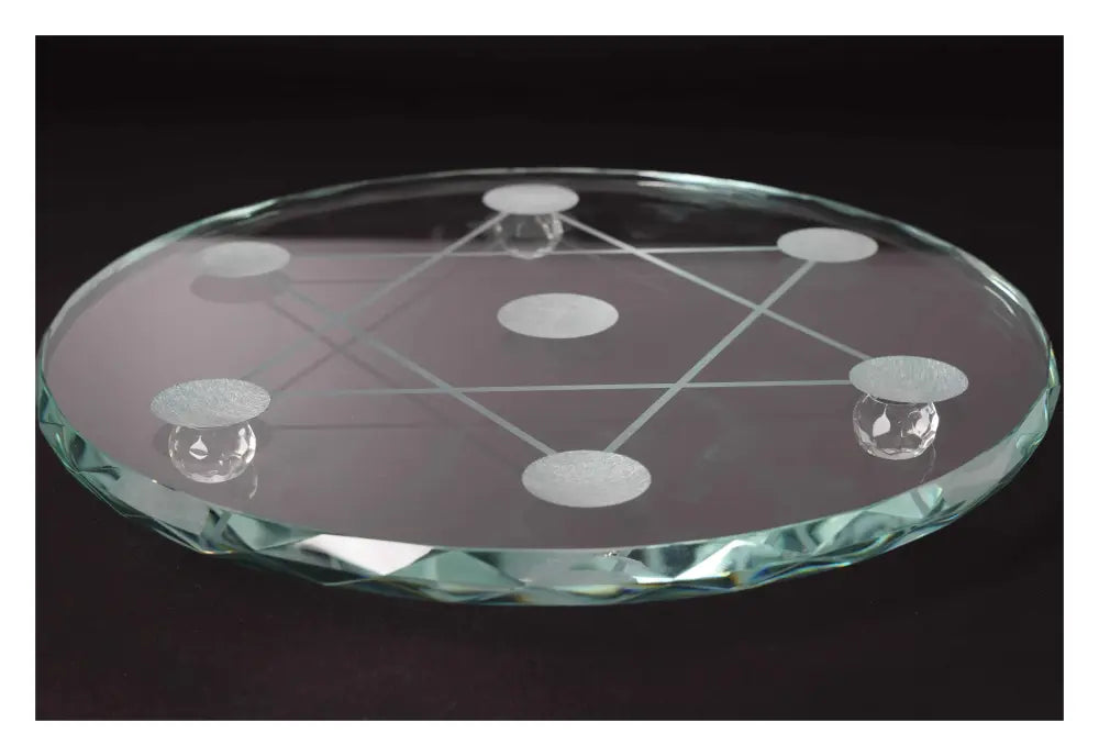 Sylvia Crystals Glass Base 300mm USB-A with elegant spiritual design, premium crystal craftsmanship, for conscious luxury support.