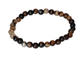 Brown Agate 6 mm Bracelet 19 cm 634274 P10 featuring polished beads on an elastic band showcasing earthy tones and natural elegance.