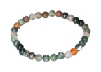 Mix Agate 6 mm Bracelet 634311 P10 with colorful agate beads on elastic string, showcasing varied hues and patterns for elegant wear.