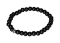 Sleek Obsydian 6 mm Bracelet 17 cm 634472 P10 with polished black beads and elastic band offering style and grounding properties.