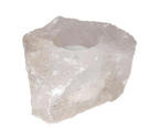 Rock Crystal Clear Candle Holder 634519 P10 with polished clear quartz offers stunning light refraction and crystalline beauty.