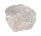 Rock Crystal Clear Candle Holder 634519 P10 made from polished clear quartz with carved cavity for candles.