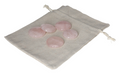 Rose Quartz Smooth Stone 634618 P10 set on canvas pouch, promoting healing and emotional well-being.