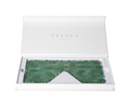 Green Awenturine Eye Mask 634892 in an elegant white case, designed for revitalizing crystal therapy and reducing puffiness.
