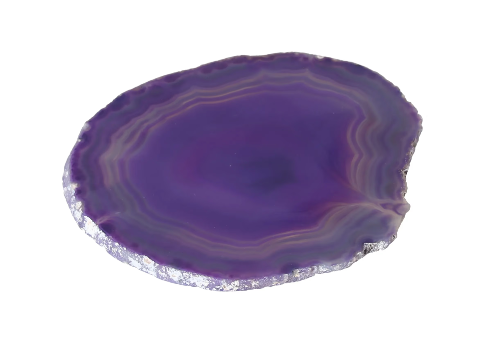 Polished Agate Slice 635165 - purple agate slice with unique natural patterns
