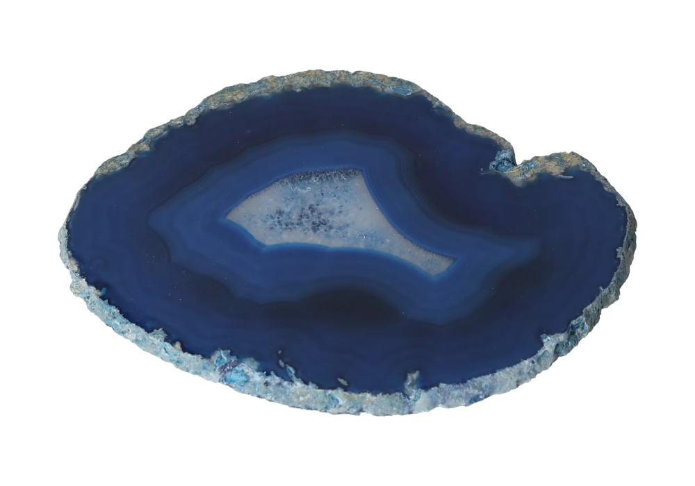 Polished Agate Slice 635288, vibrant blue geode for home decor or collection