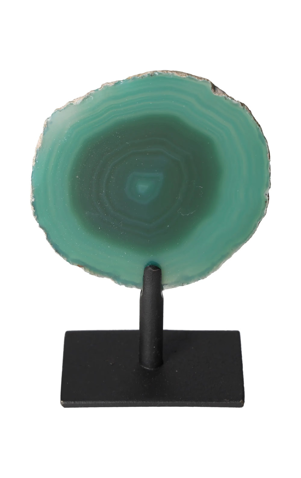 Thin Agate Slice Iron Base 635530 on display, harmonizing energy and providing balance.