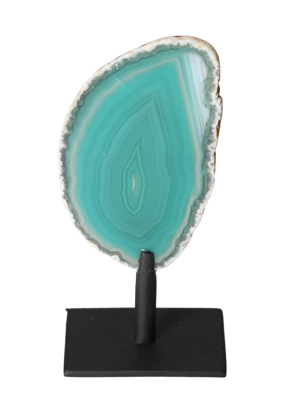 Thin Agate Slice Iron Base 635554 for harmonizing energy and grounding