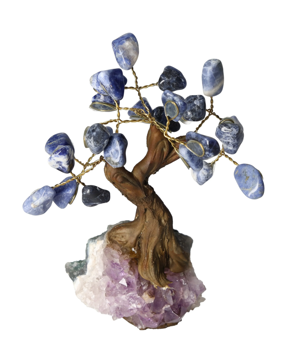 Sodalite Tree 13 cm 636049 with creative energy and clarity-enhancing properties on a crystal base.