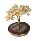 Citrine Tree Wire Agate Base 15 cm 636117, a decorative ornament promoting inspiration and wealth on a stone base.