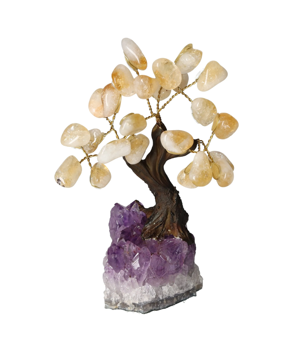 Citrine Tree 13 cm 636124 with vibrant citrine stones on a crystal base, symbolizing inspiration and abundance.