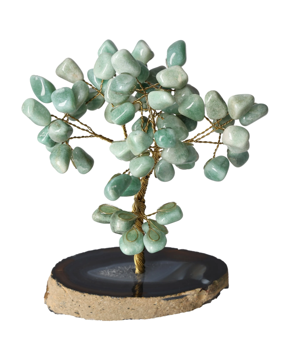 Green Quartz Tree Wire Agate Base 15 cm 636186 decorative gemstone sculpture on agate base