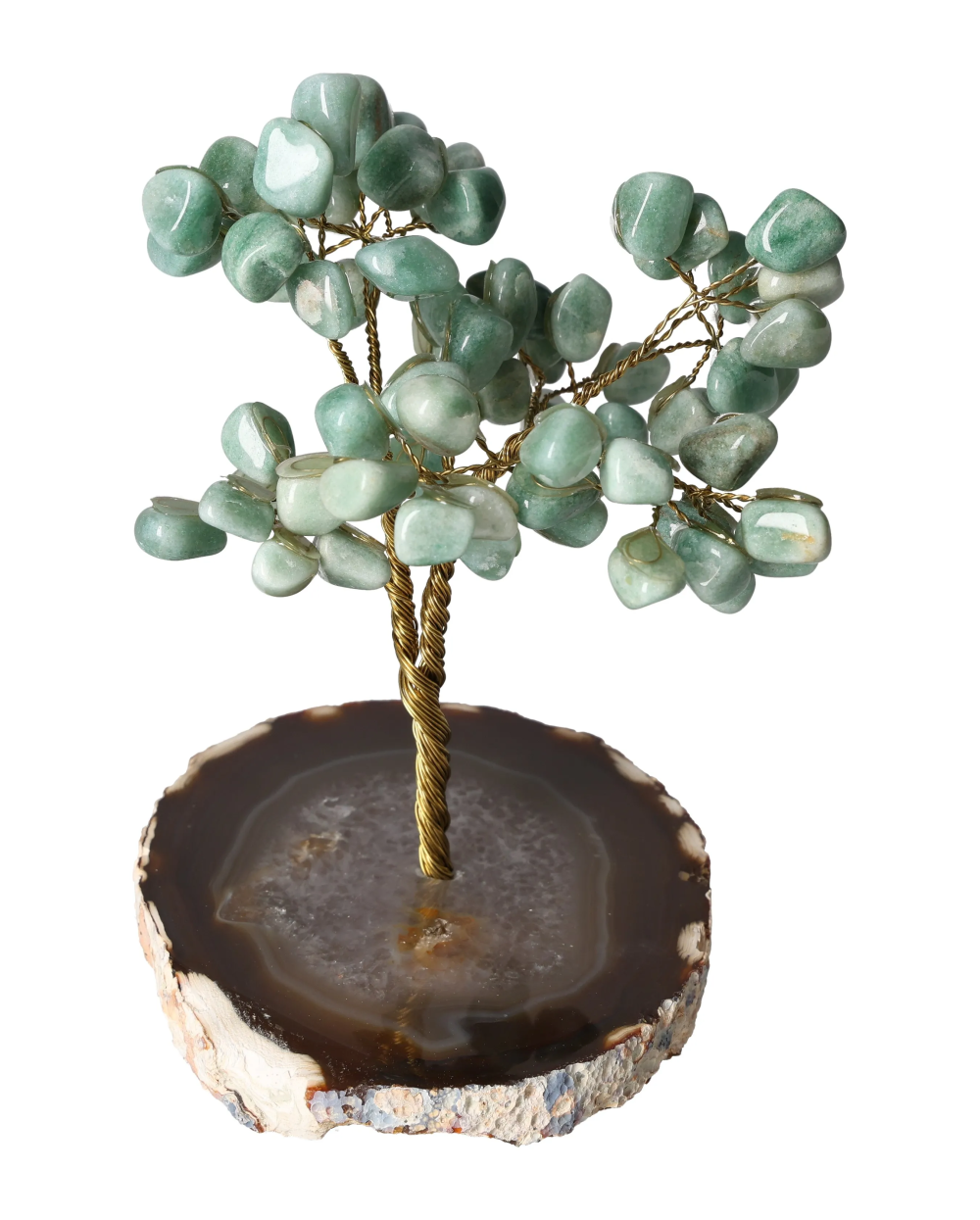 Green Quartz Tree Wire Agate Base 15 cm 636186 with detailed agate base and realistic tree design
