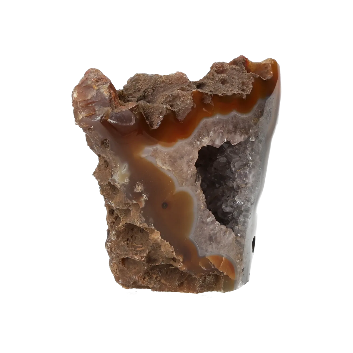 Semi polished Chalcedony with Quartz 10000405