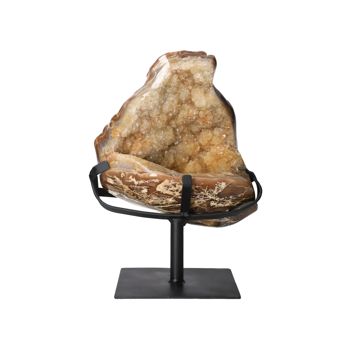 Semi Polished Agate On Metal Base