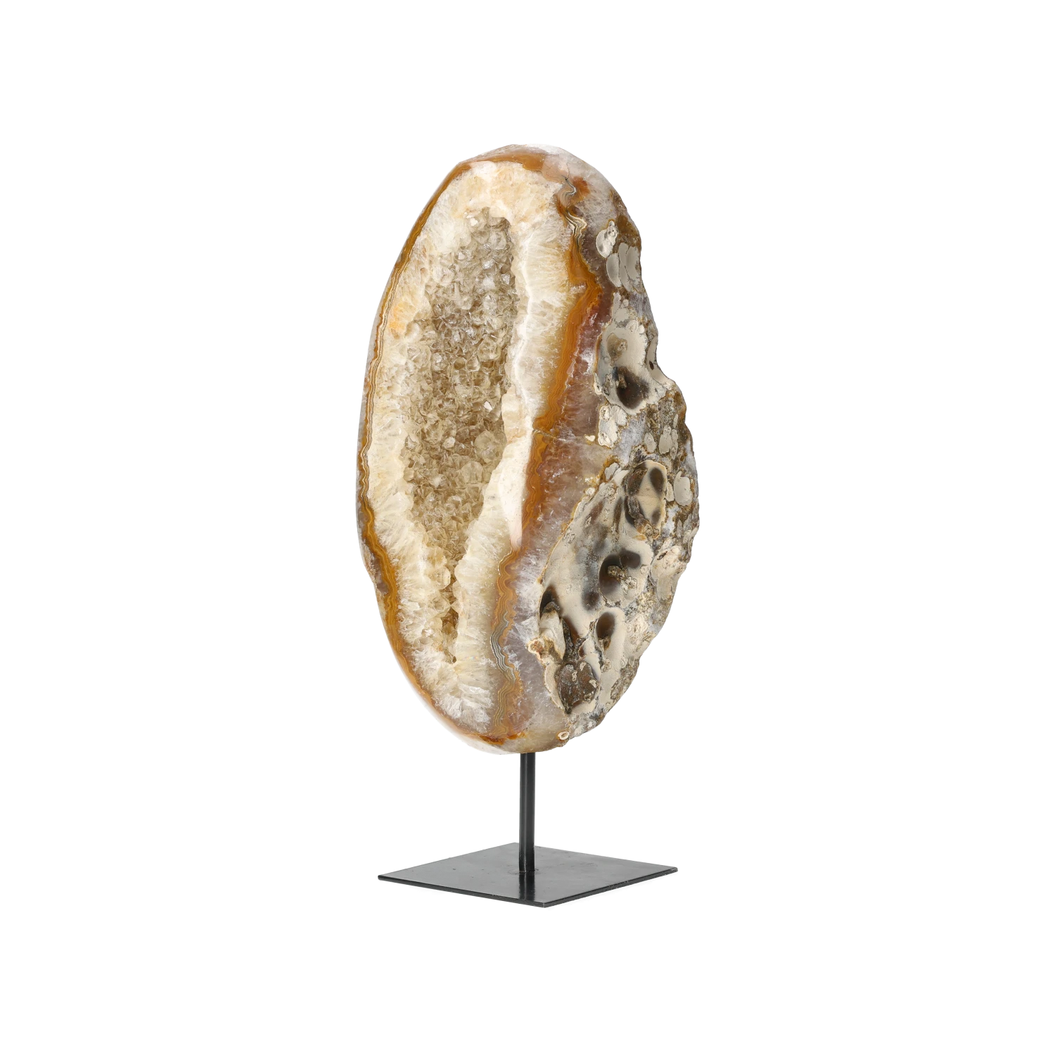 Agate Geode with Quartz on Stand 10000480