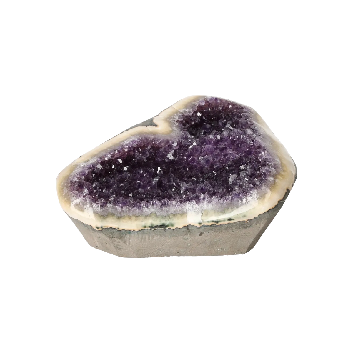 Semi polished Chalcedony with Amethyst 10000389