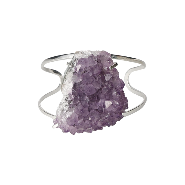 Amethyst Druse Sterling Silver Bracelet 40000050