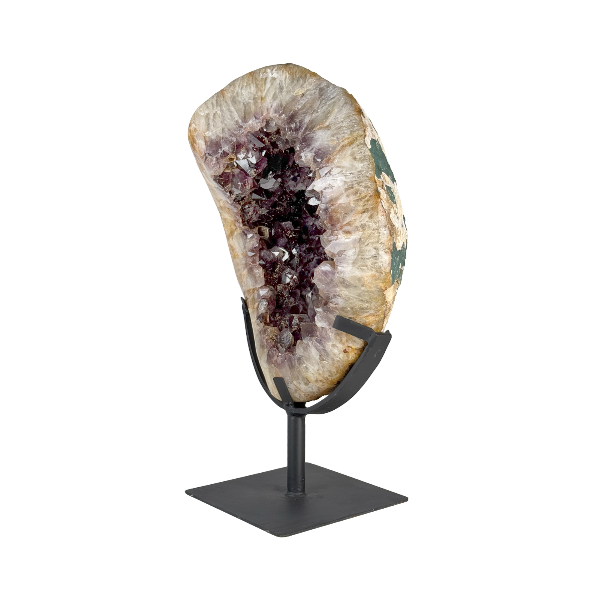Semi Polished Agate On Metal Base