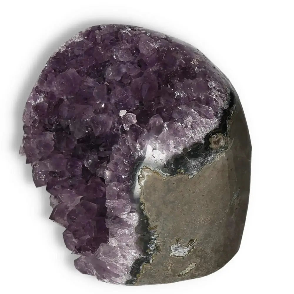 Amethyst Cut Base Geode from Sylvia Crystals, known for its beauty and stress-relieving properties, perfect for energy and focus.