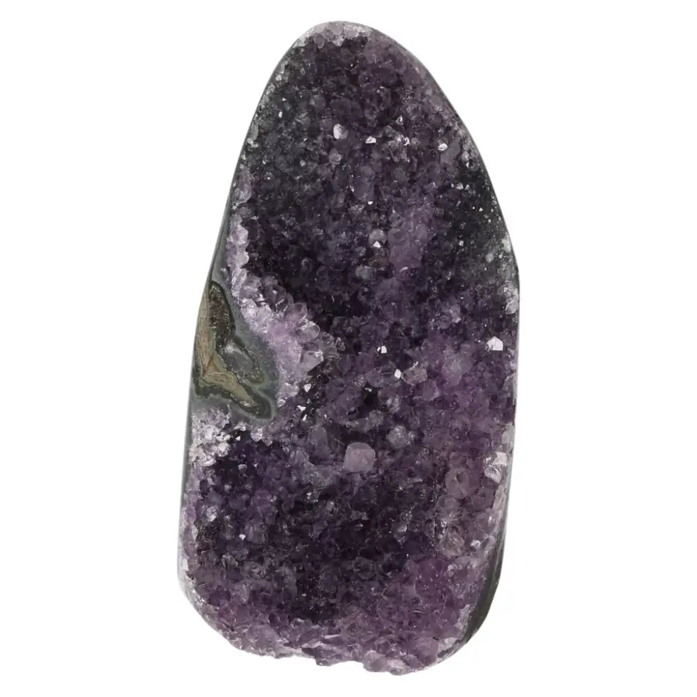 Amethyst Cut Base Geode from Sylvia Crystals, showcasing deep purple hues and natural textures for spiritual and aesthetic appeal.