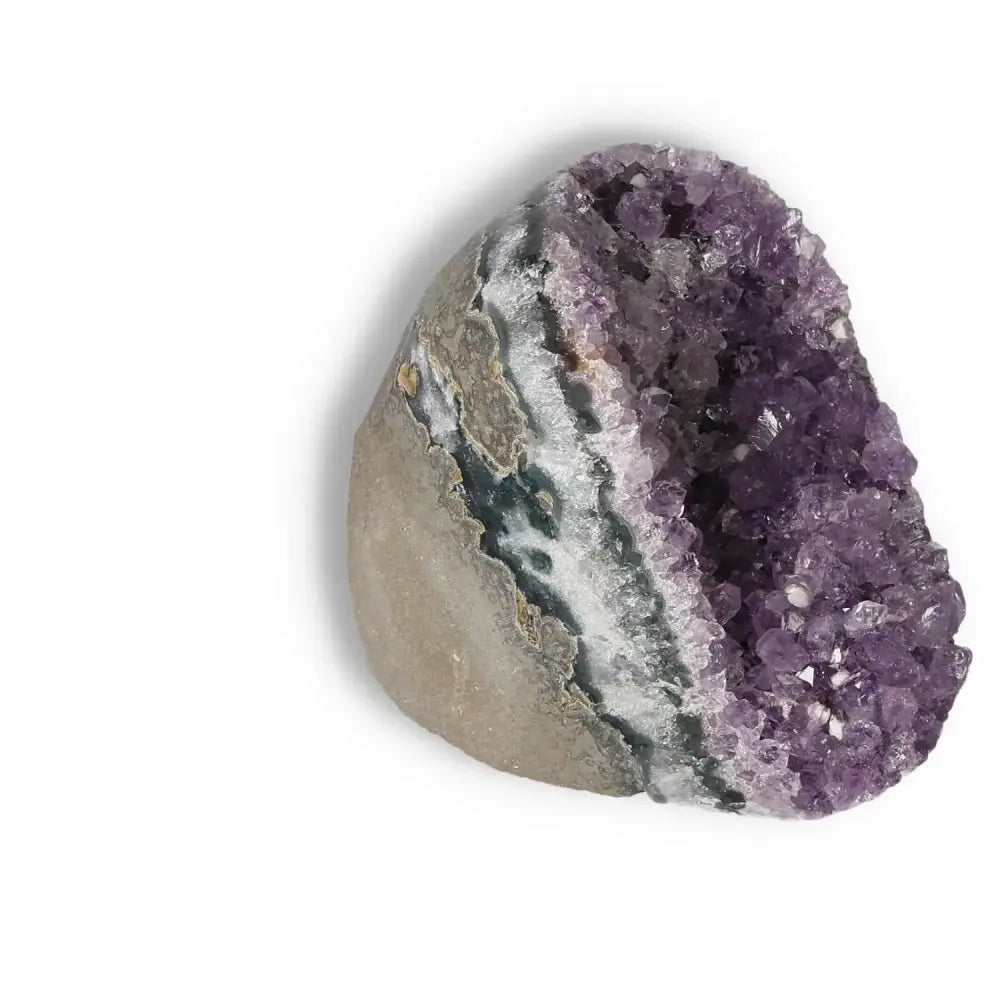 Amethyst Druze by Sylvia Crystals, showcasing luxury and spiritual balance in a handpicked, high-quality crystal formation.