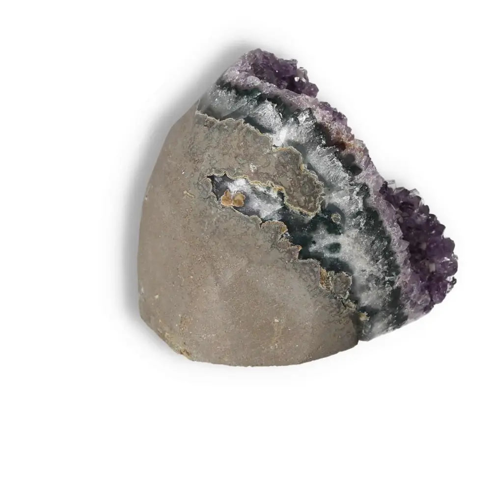 Premium Amethyst Druze from Sylvia Crystals, showcasing luxury and spirituality with stunning purple crystal formations.