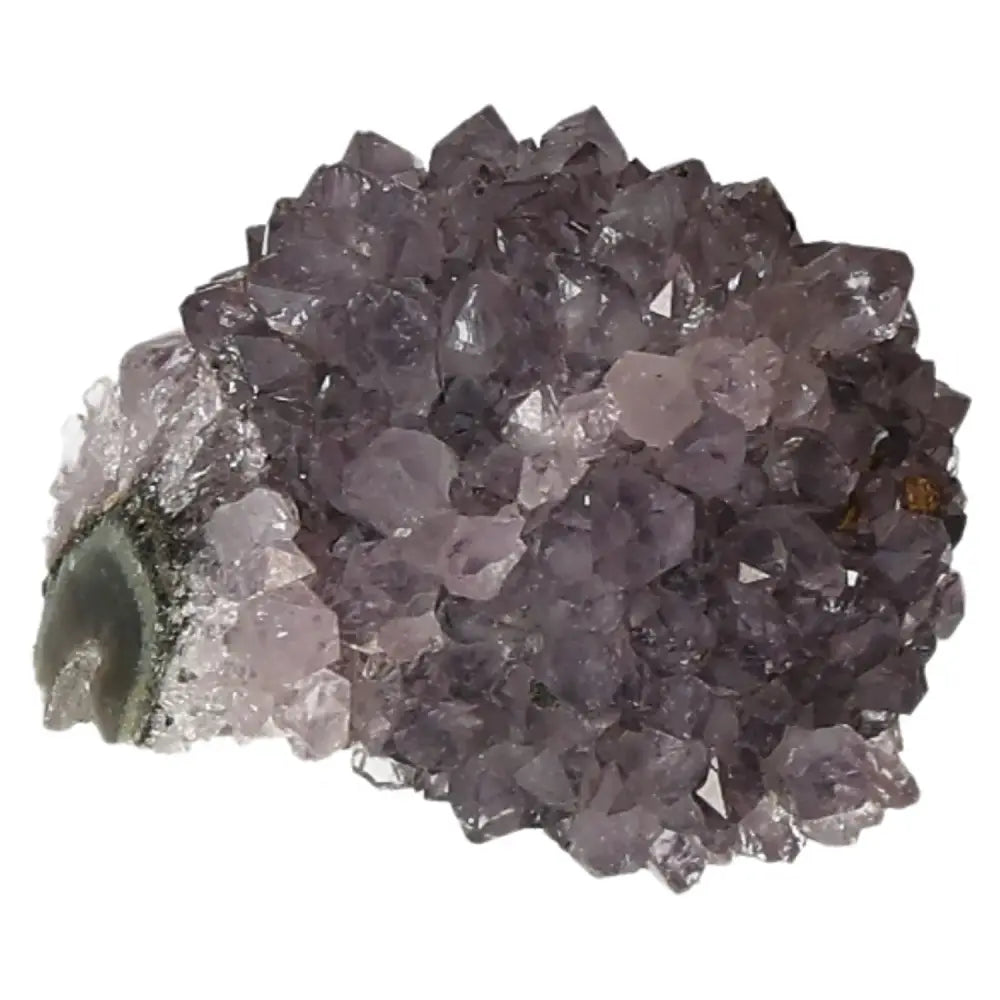 Exquisite Amethyst Druze from Sylvia Crystals, showcasing unique purple crystals, known for reducing stress and enhancing concentration.