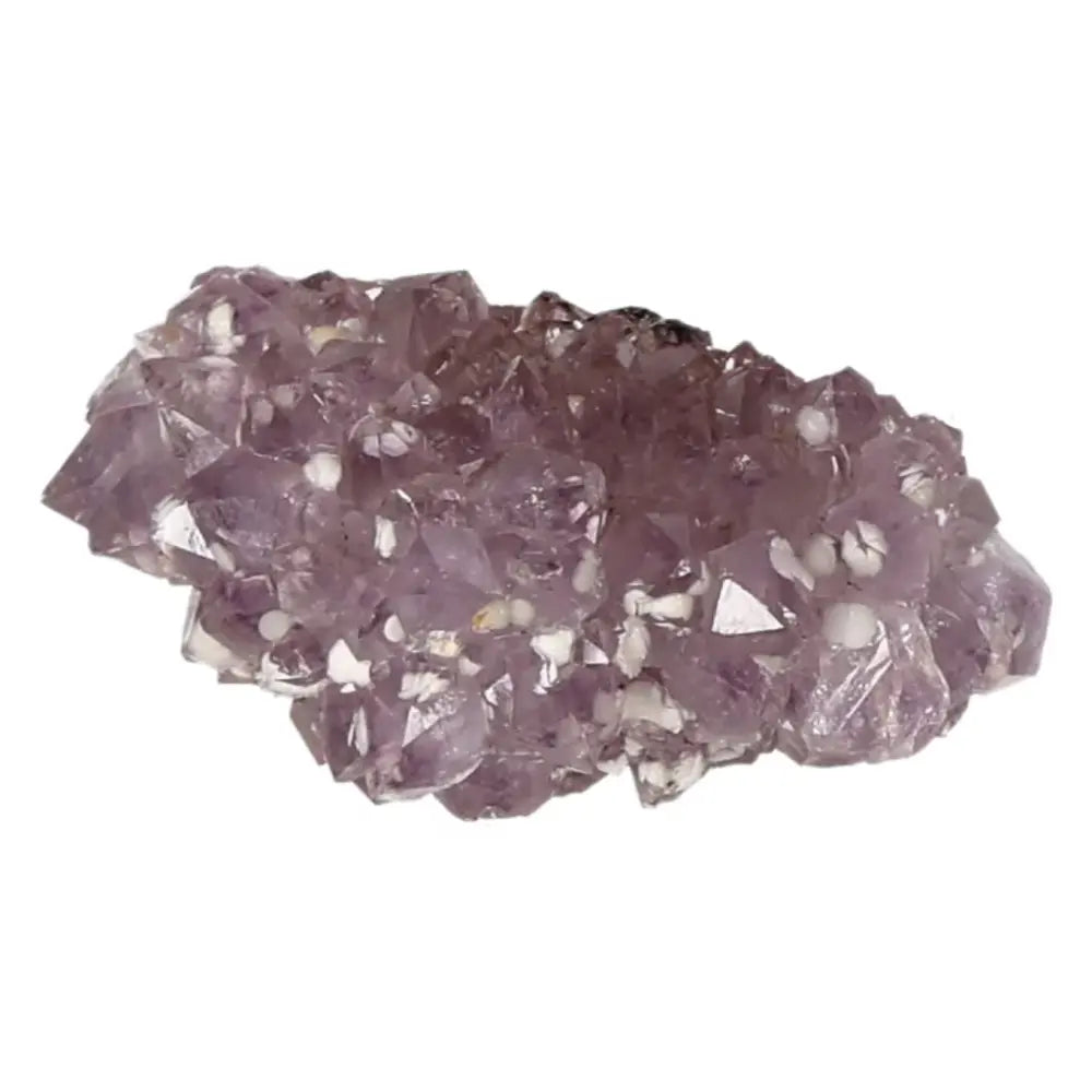 Amethyst Druze crystal featuring enchanting violet hues for tranquility, stress reduction, and emotional balance by Sylvia Crystals.