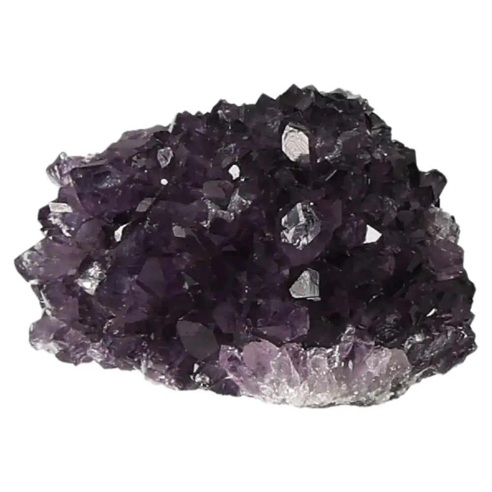 Amethyst Druze gemstone from Sylvia Crystals, known for stress relief and spiritual energy, featuring natural purple crystal formations.