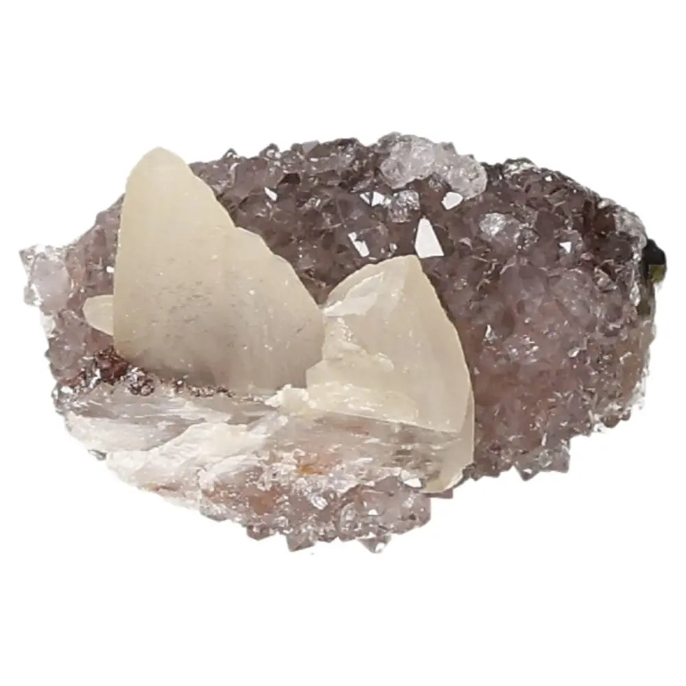 Amethyst Druze crystal by Sylvia Crystals, known for stress reduction and concentration enhancement, showcasing elegant formations.