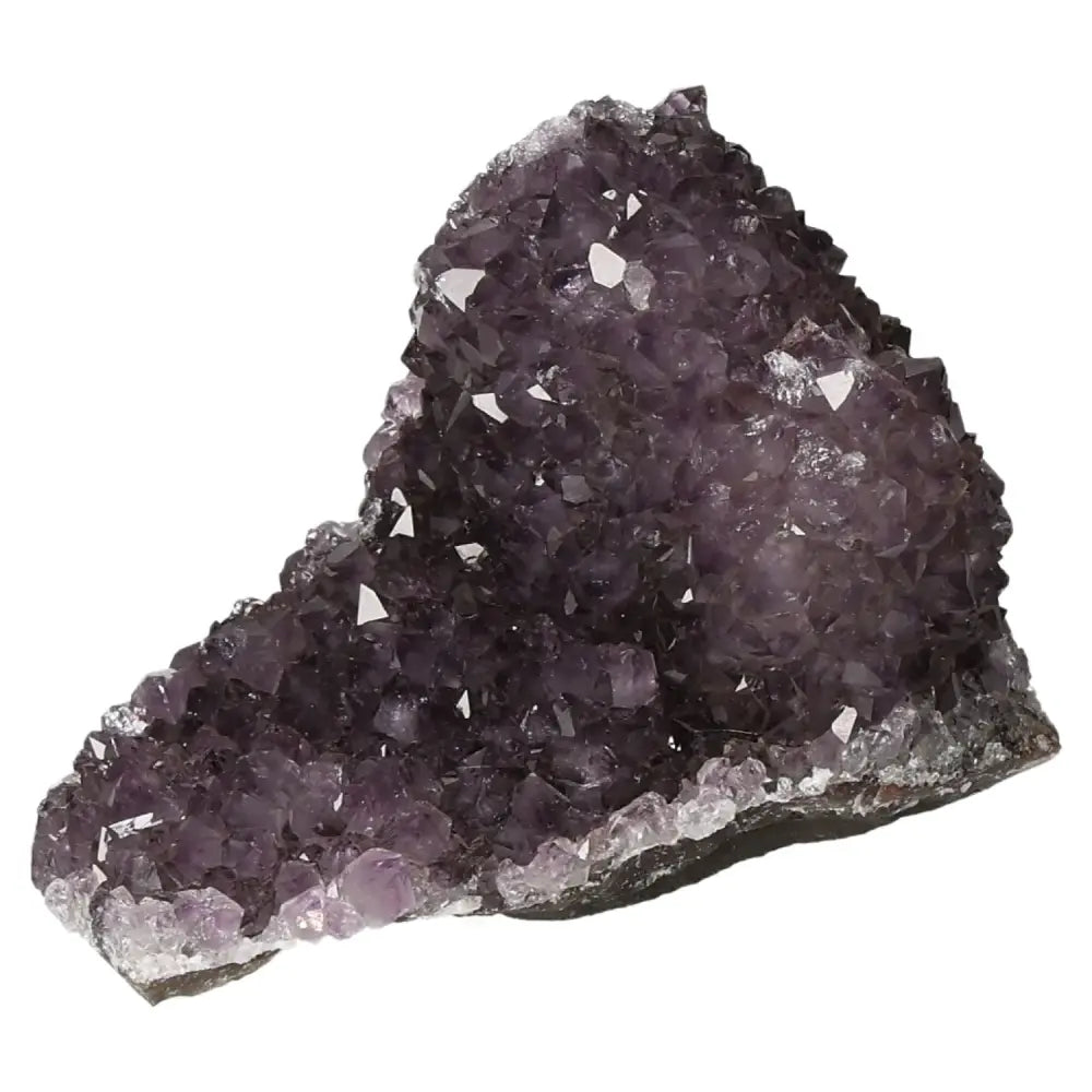 Elegant Amethyst Druze crystal from Sylvia Crystals, showcasing spiritual enlightenment and stress relief properties.