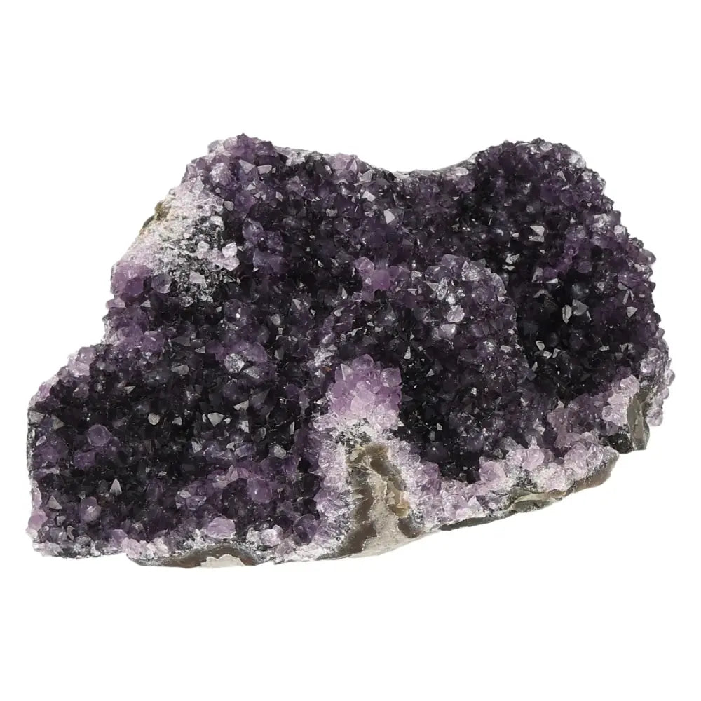 Amethyst Druze crystal showcasing luxury and stress-relieving energy, handpicked by Sylvia Crystals for exceptional quality.