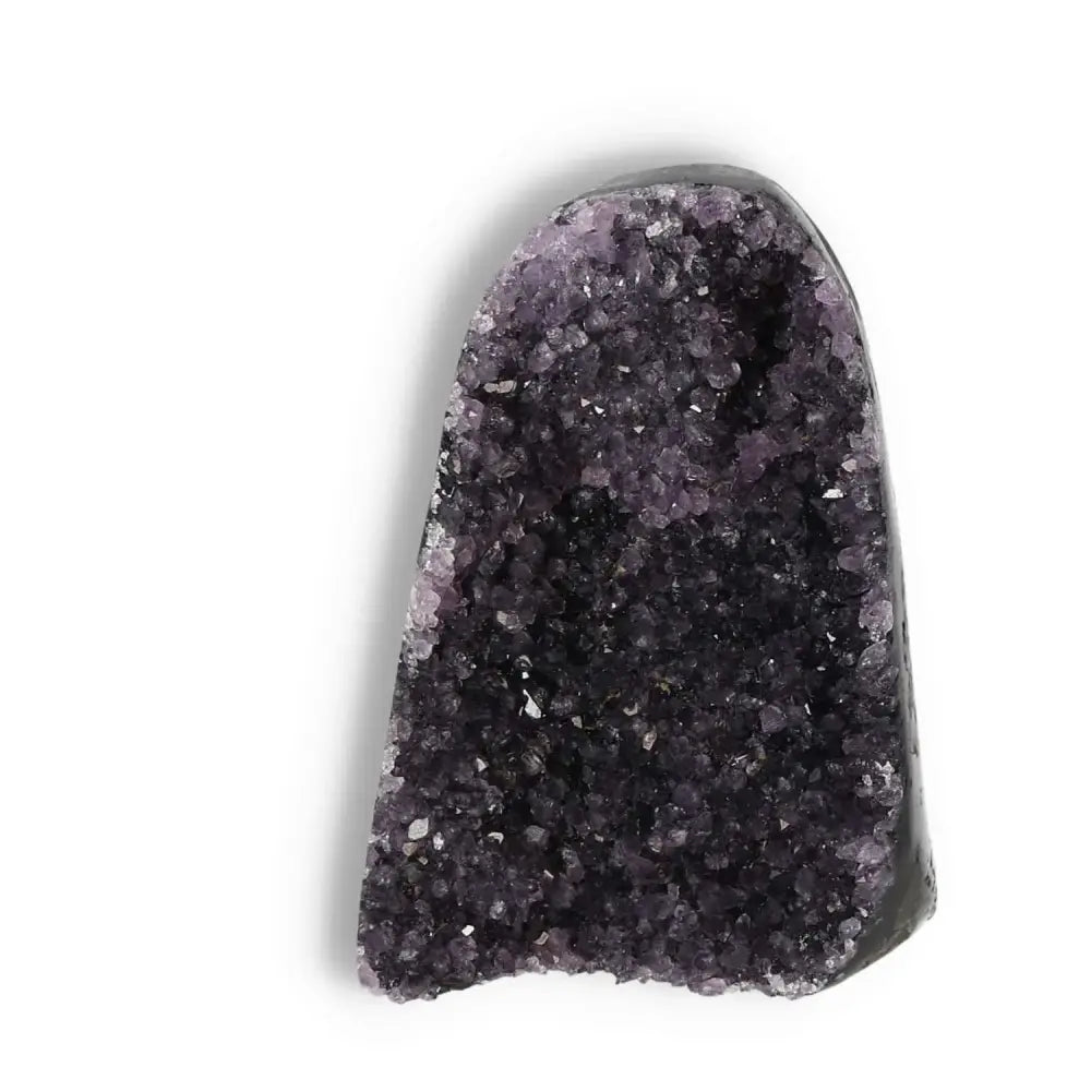 Amethyst cut base geode by Sylvia Crystals, enhancing serenity and mental clarity with its luxurious purple hues.