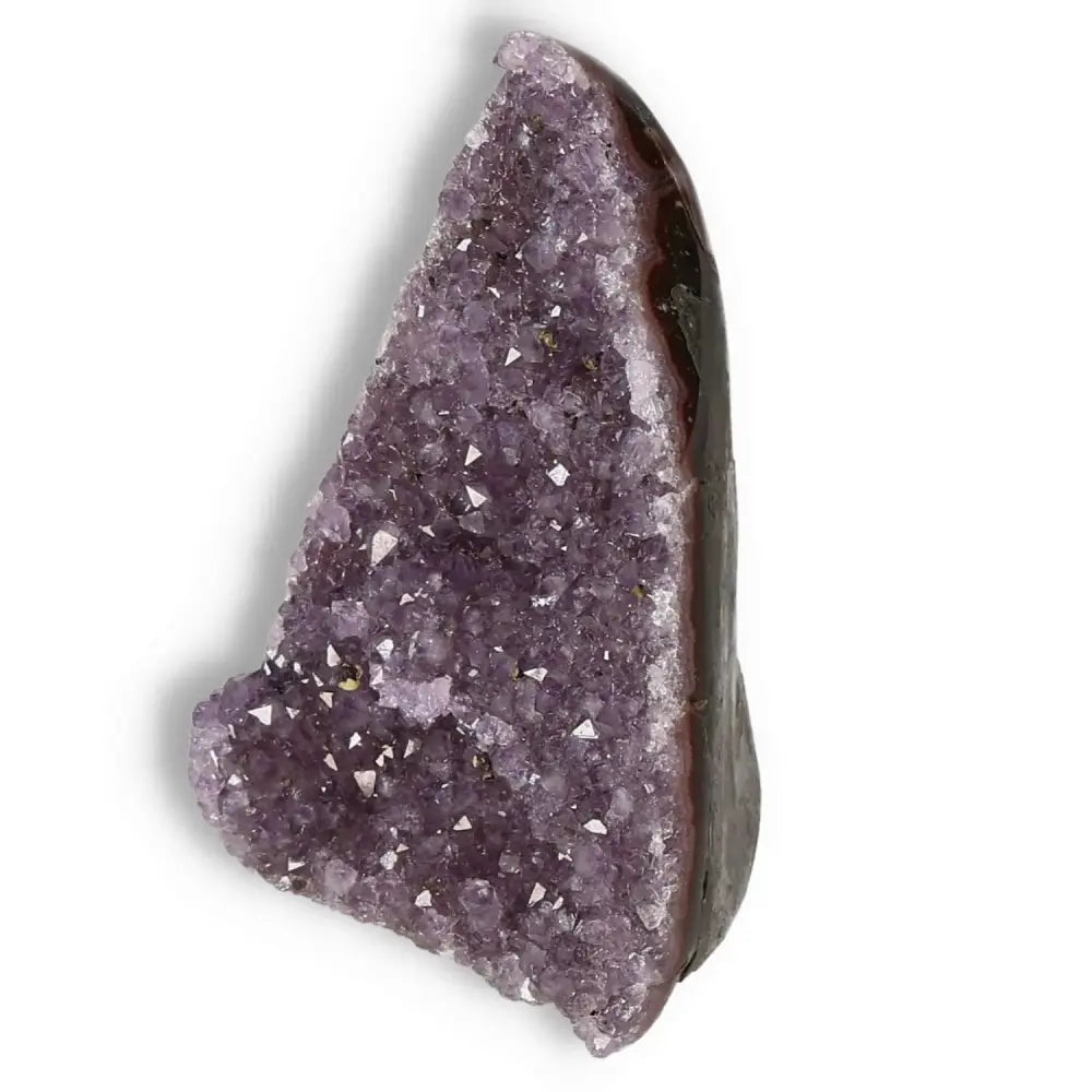 Amethyst cut base geode with deep purple crystals, perfect for enhancing concentration and providing calming energy.