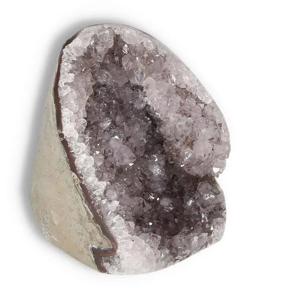 Amethyst cut base geode from Sylvia Crystals, showcasing premium quality and unique charm for emotional stability.