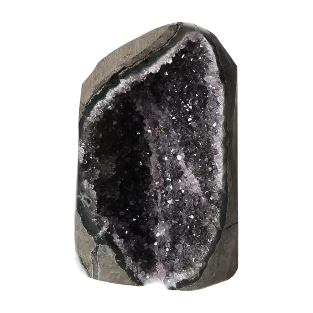 Amethyst Geode by Sylvia Crystals, handpicked for stress relief and energy enhancement, perfect decorative piece for any environment.
