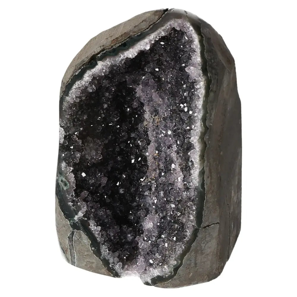 Premium Amethyst Geode by Sylvia Crystals, handpicked for stress relief and energy enhancement, perfect for home decor.