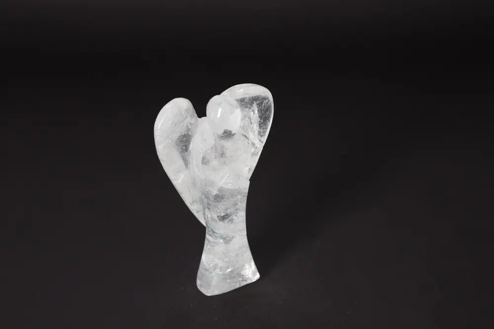 Angelic Lemurian Quartz sculpture 13 cm, renowned for stress reduction and energy boost, enhances concentration and emotional stability.