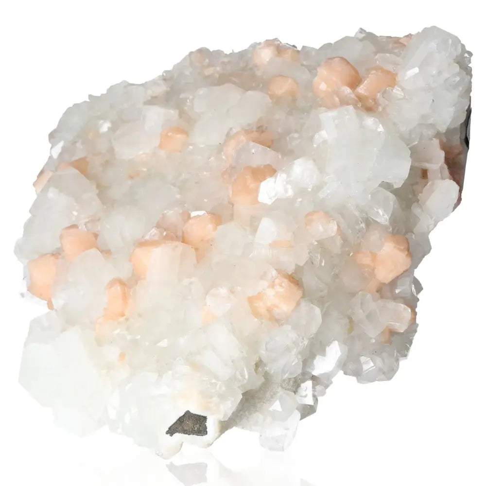 Apophyllite with Scolecite crystal cluster, featuring sparkling clarity and high vibrational energy for spiritual awakening and stress relief.