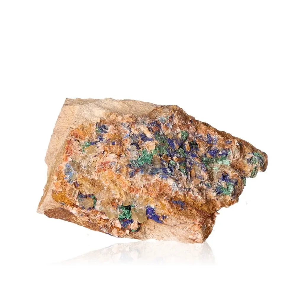 Azurite crystal with deep blue hues and natural textures, ideal for collectors and enhancing mental clarity and personal growth.