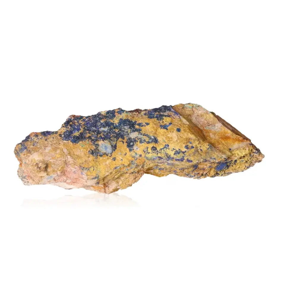 Azurite mineral with deep blue hues, showcases unique patterns for mental clarity and personal growth, ideal for collectors.