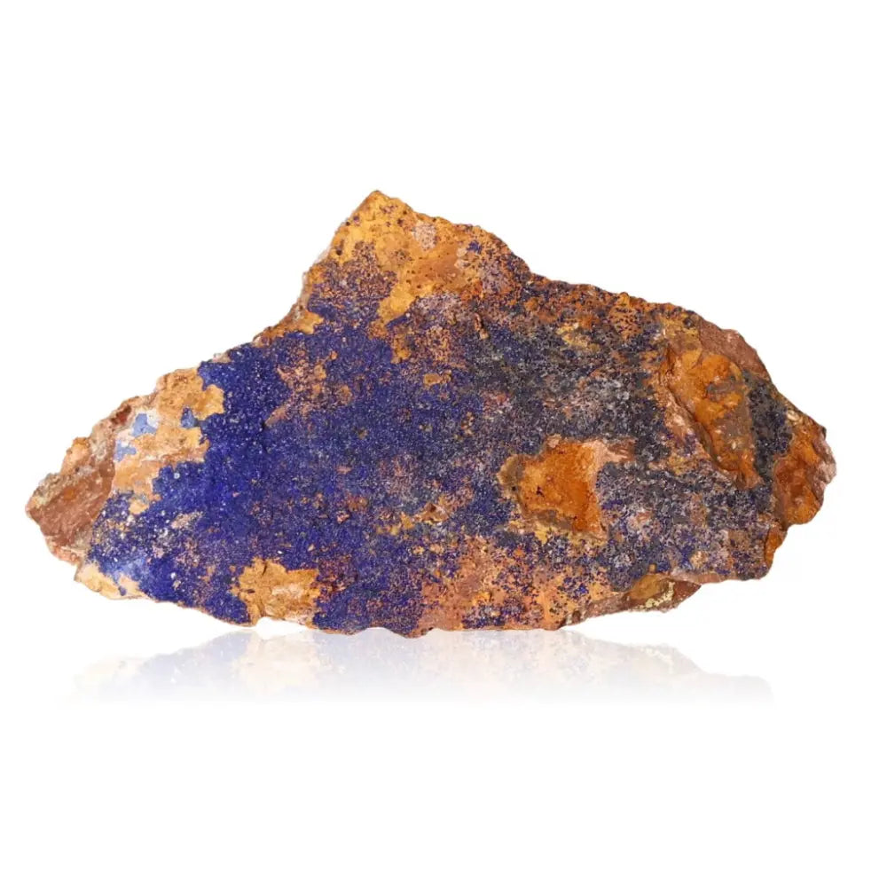Deep blue and copper azurite crystal, promotes mental clarity and self-awareness, ideal for personal growth and spiritual journeys.