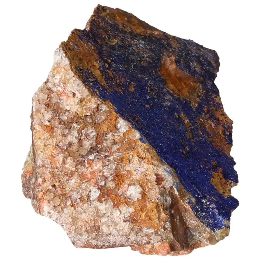 Azurite mineral showcasing deep blue hues and unique patterns, ideal for mental clarity, focus, and spiritual self-awareness.