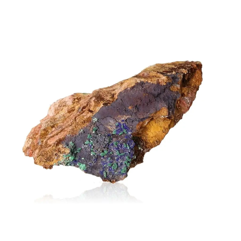 Azurite with Malachite gemstone displaying vibrant blue and green hues, enhancing mental clarity and spiritual growth.